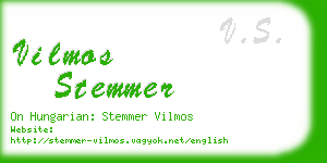 vilmos stemmer business card